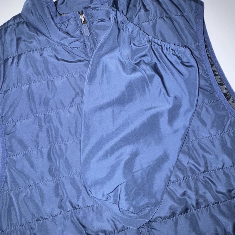 NWT Men's Small Chaps Packable Quilted Zip Vest Navy Stand-Up Collar Travel - Picture 2 of 5